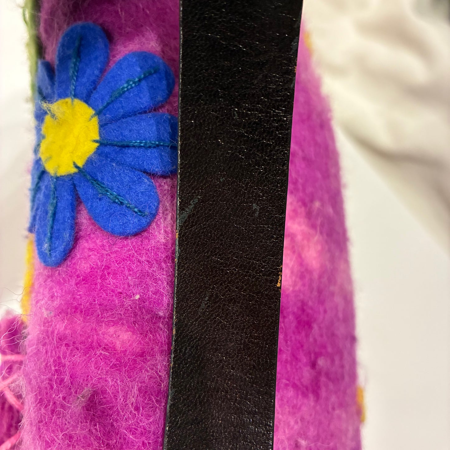 Fendi Purple Felt Patchwork Baguette Handbag