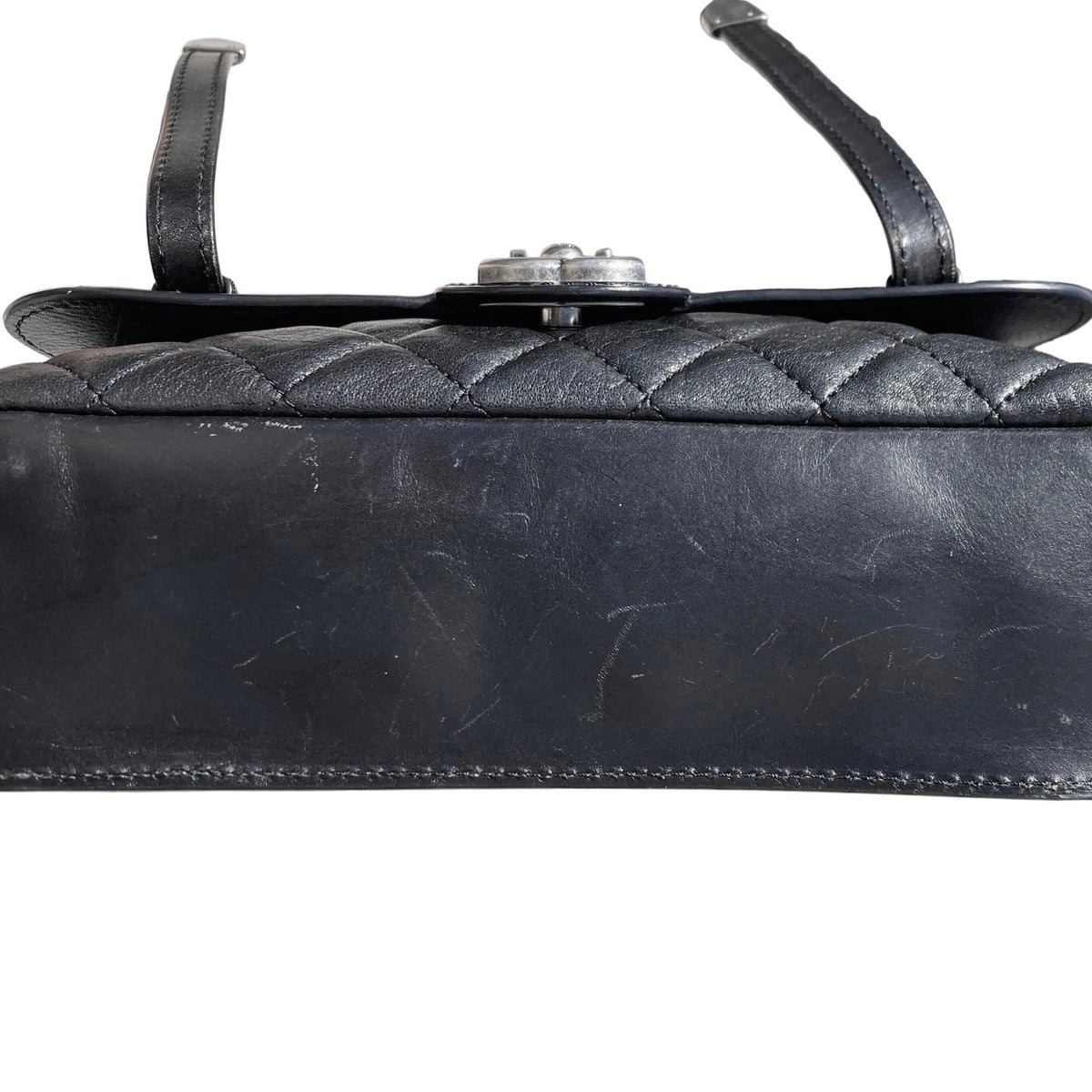 Chanel 2014 Black Lambskin Paris-Dallas Studded Flap Shoulder Bag