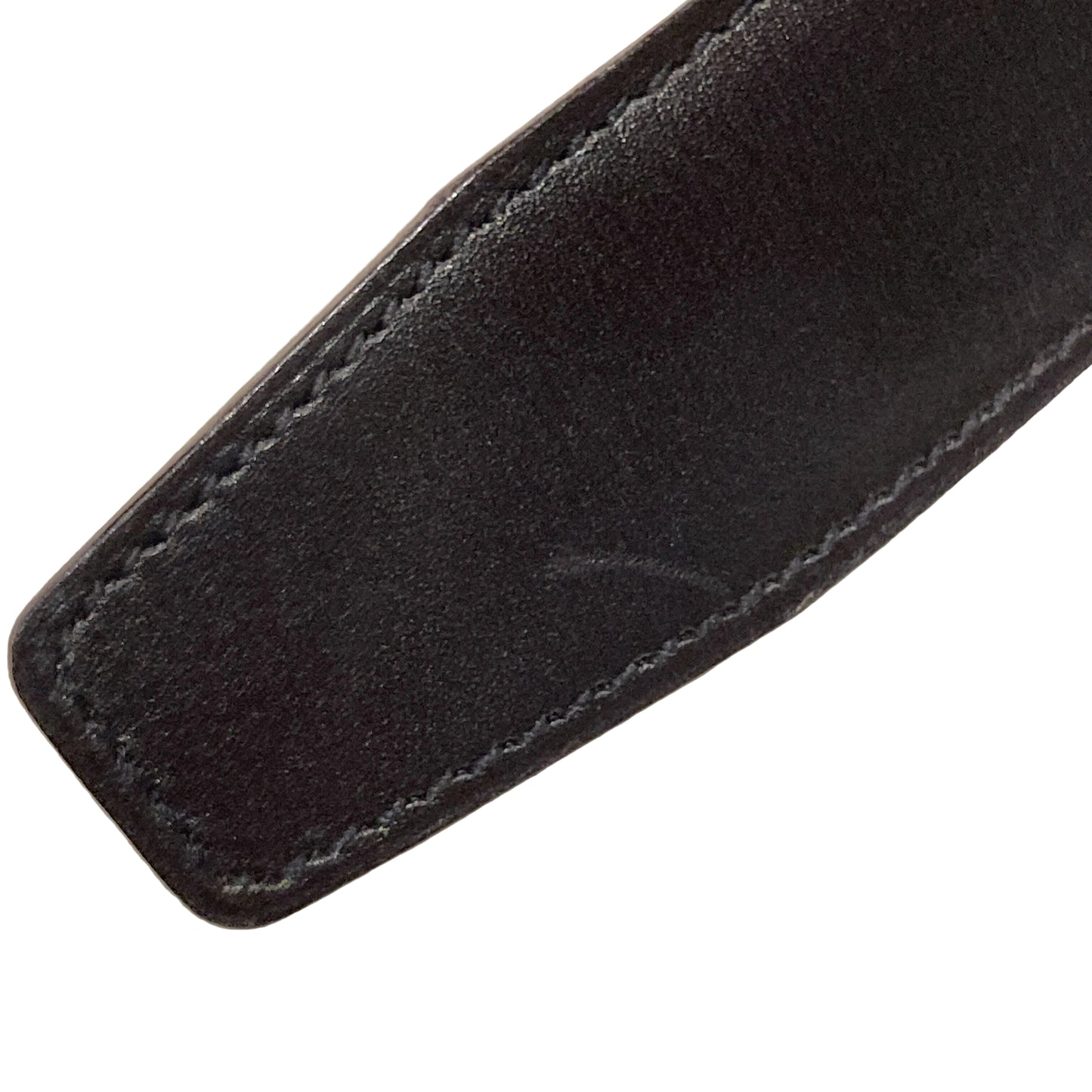Hermes Black Gold Box Calf Constance Reversible Belt #65 Small Good