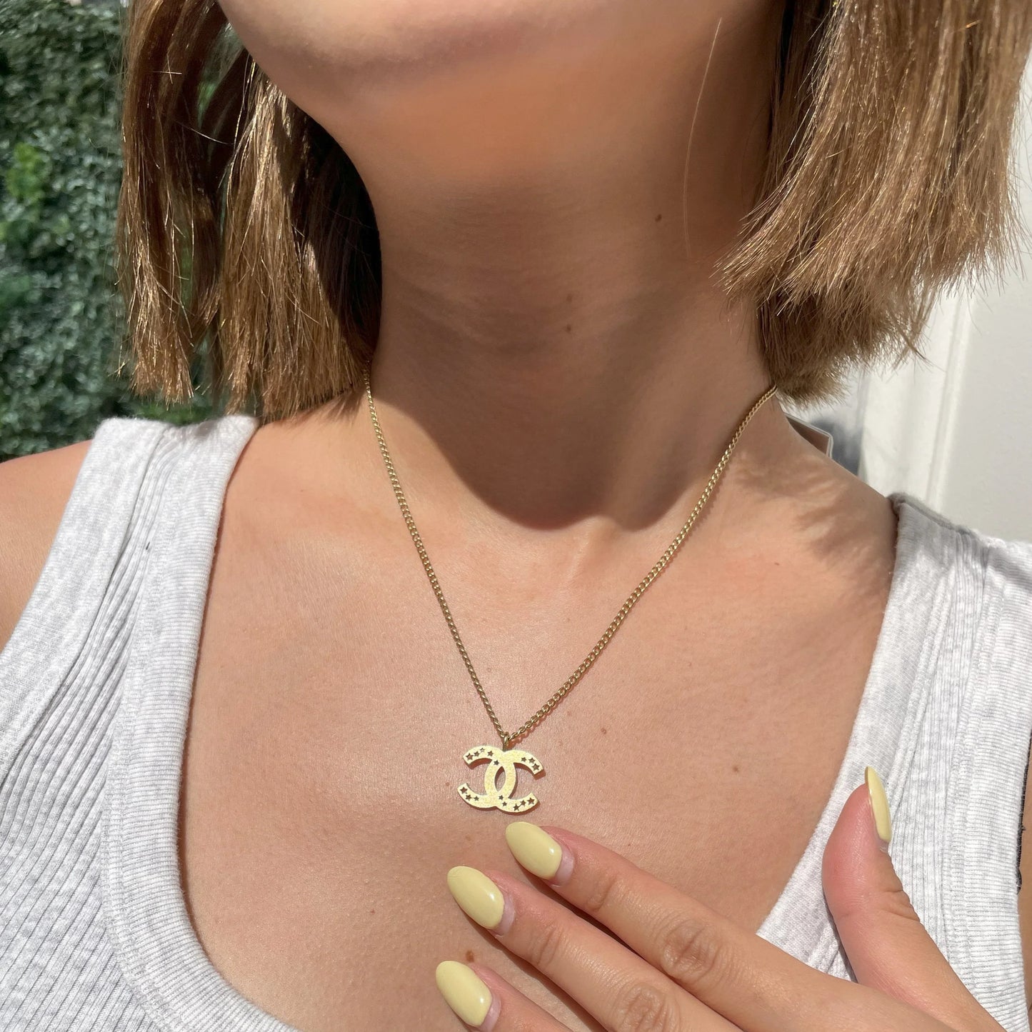 Chanel Gold CC Chain Pendant Necklace 03A