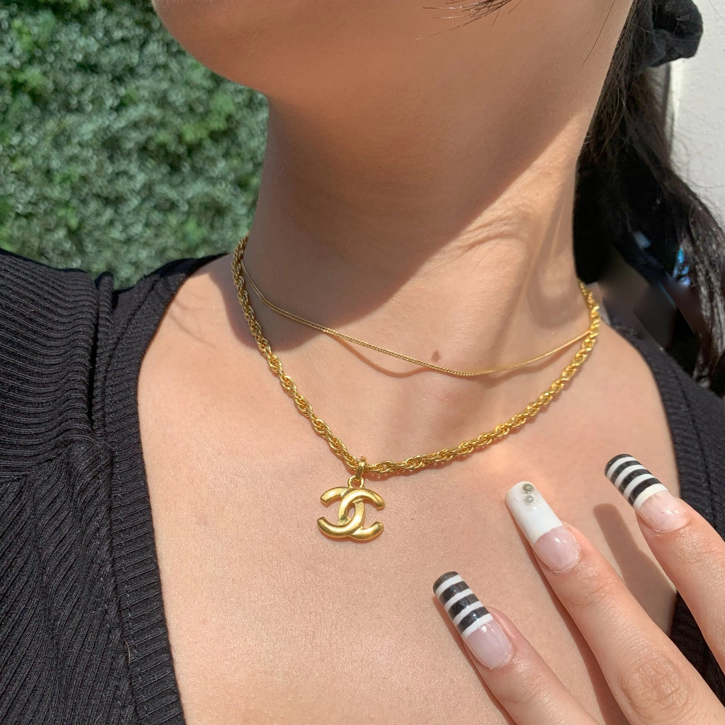 Chanel Gold CC Chain Pendant Necklace