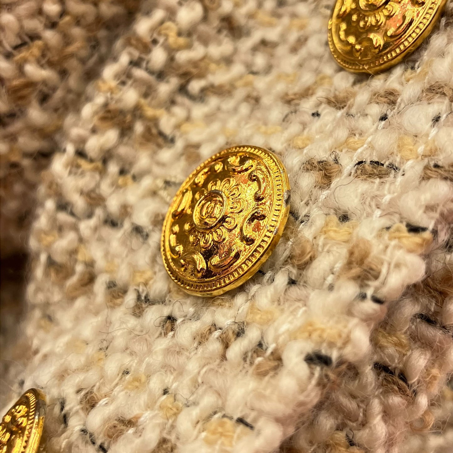 Chanel Setup Suit Jacket Skirt Beige #36