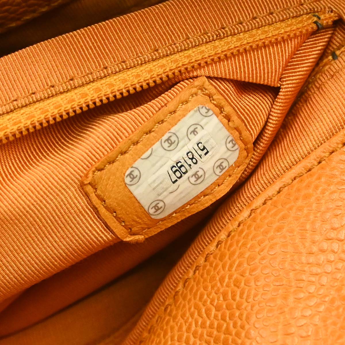 Chanel 1997-1999 Orange Caviar Skin Handbag