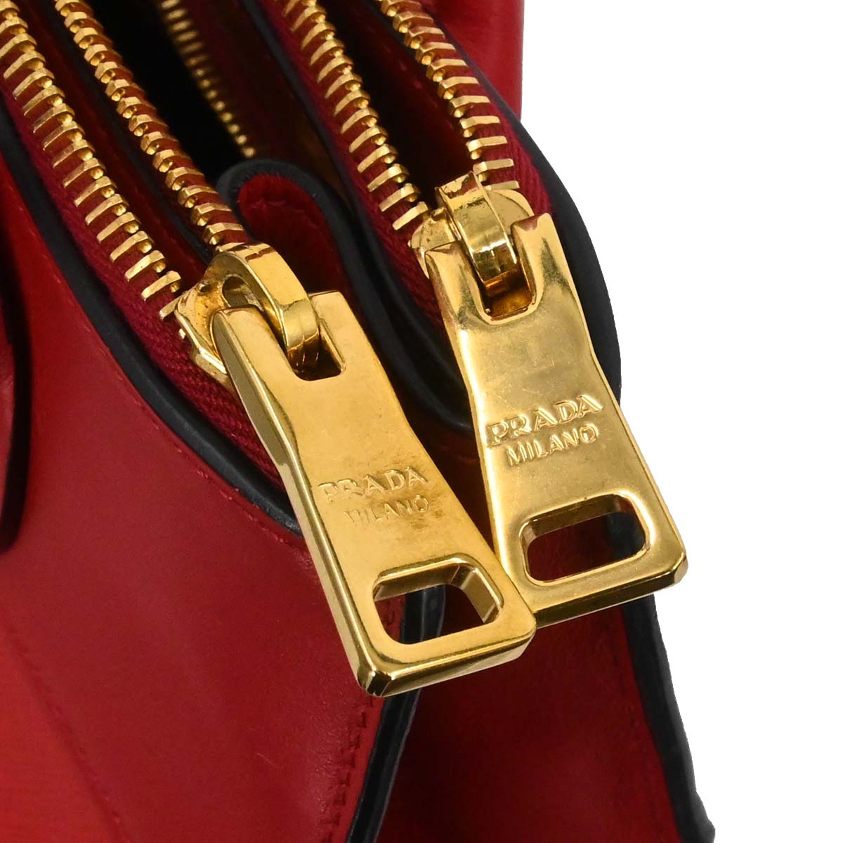 Prada Red Leather Paradigm 2way Shoulder Tote Handbag