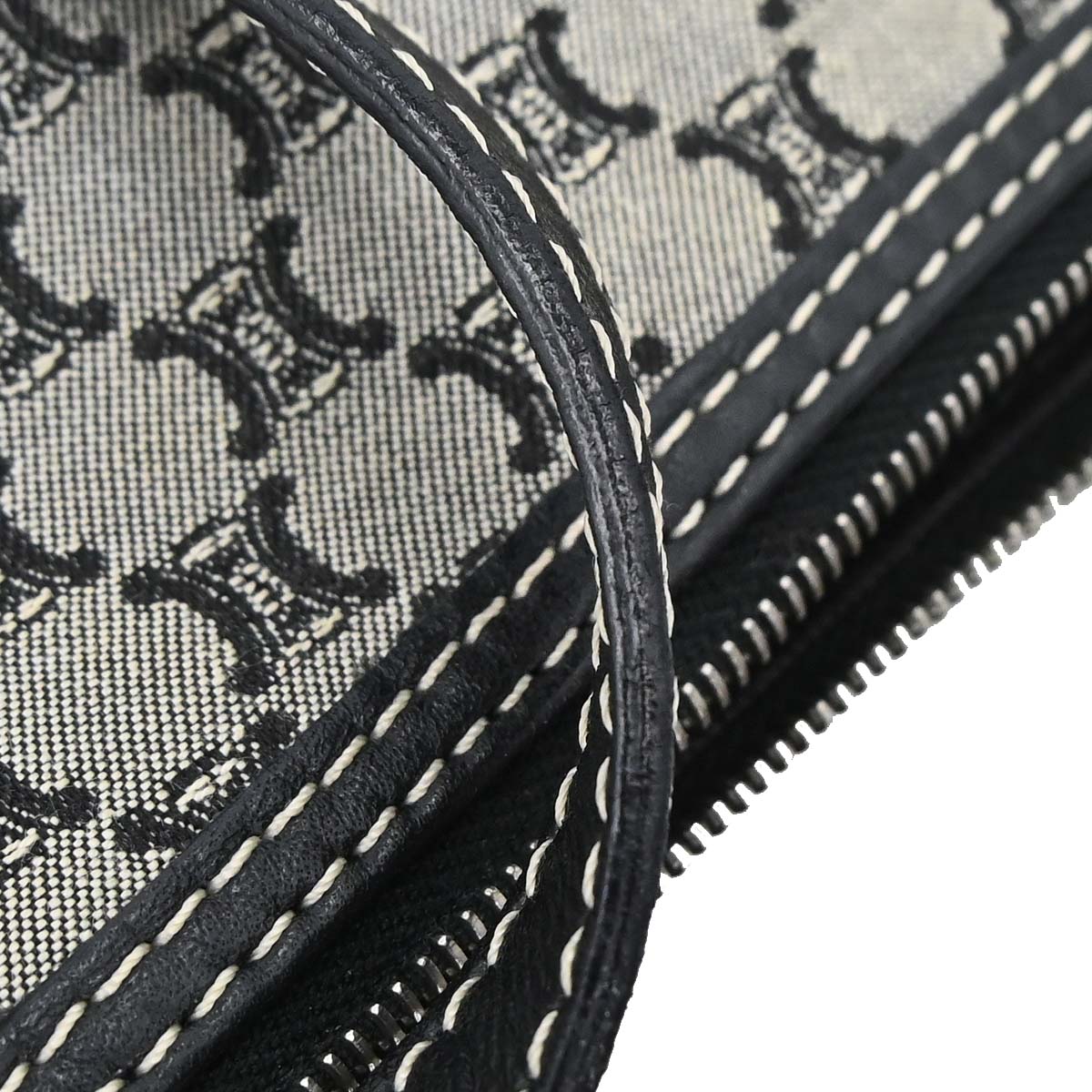 Celine Gray Black Macadam Handbag