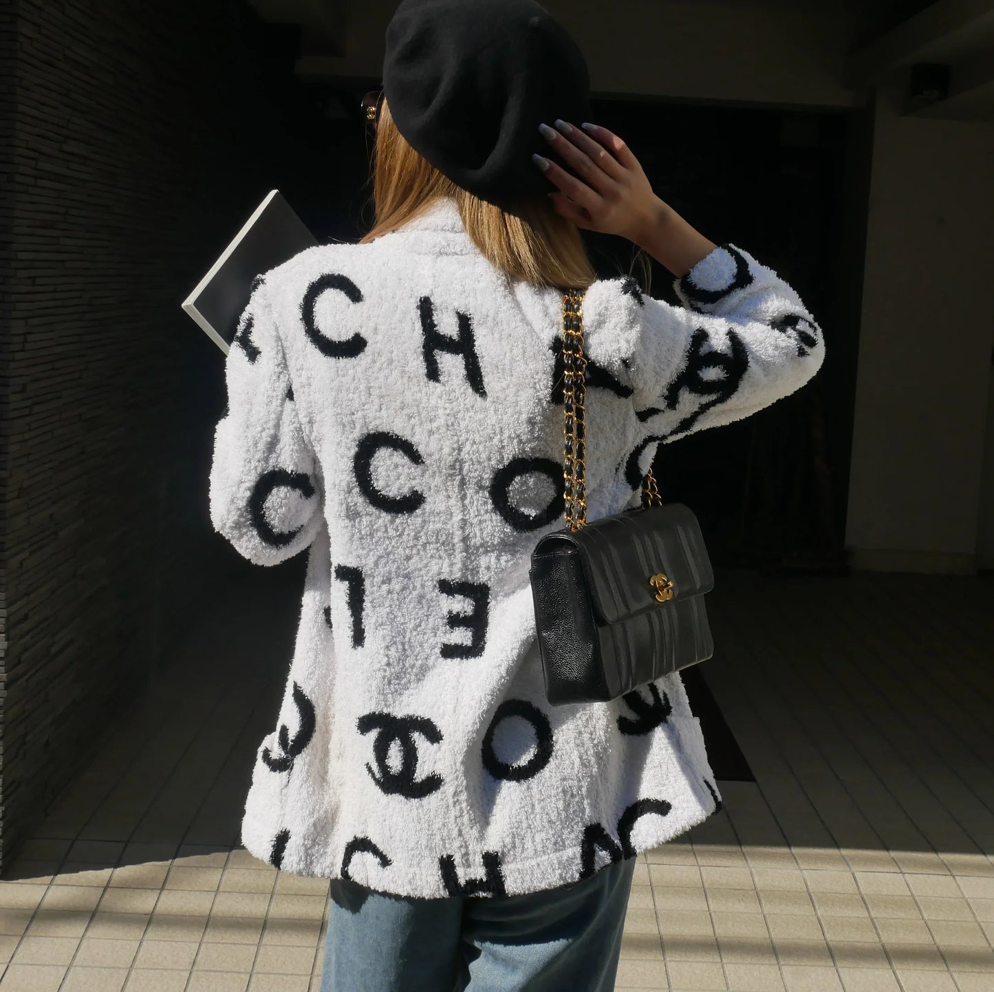 Chanel * Cruise 1993 Terry Cloth Double Breasted Jacket White