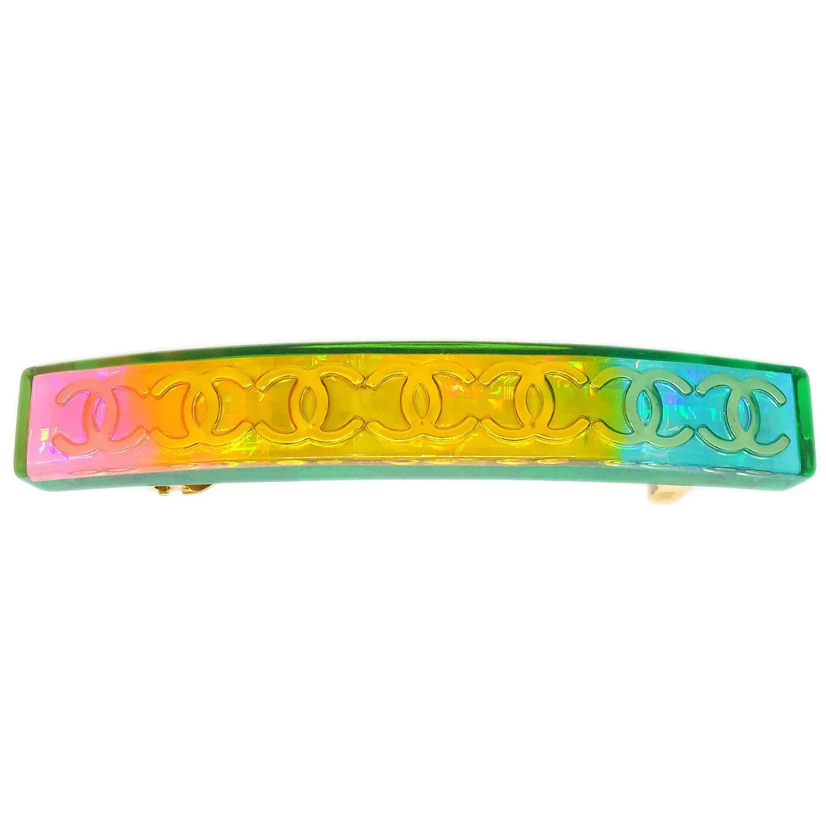 Chanel 1997 Rainbow Lucite Hair Clip Barrette