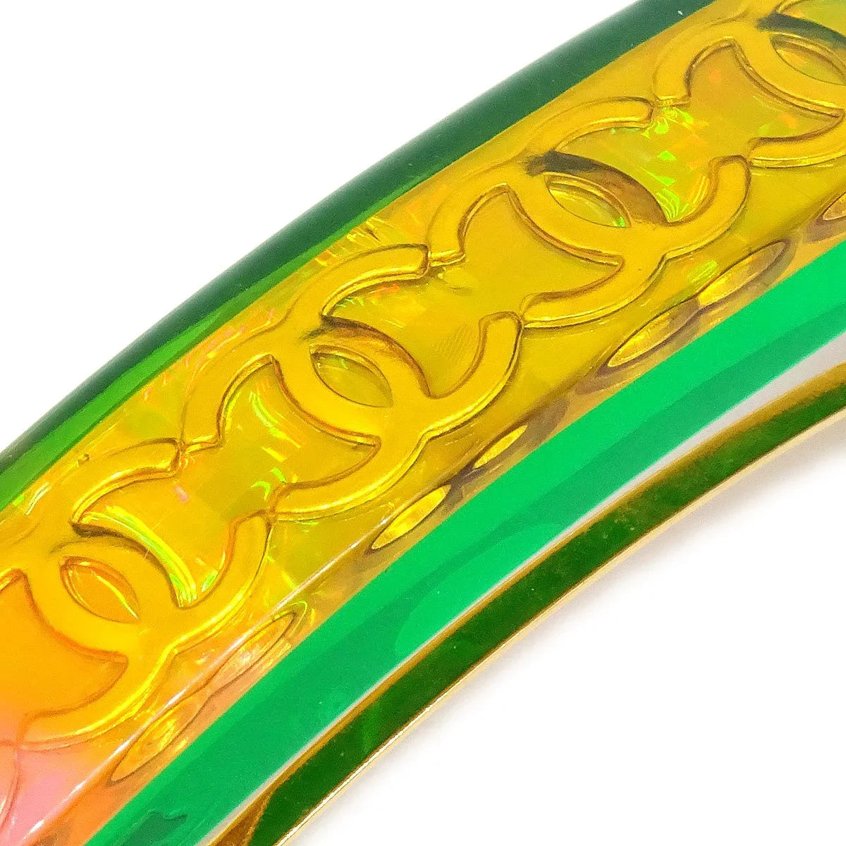 Chanel 1997 Rainbow Lucite Hair Clip Barrette