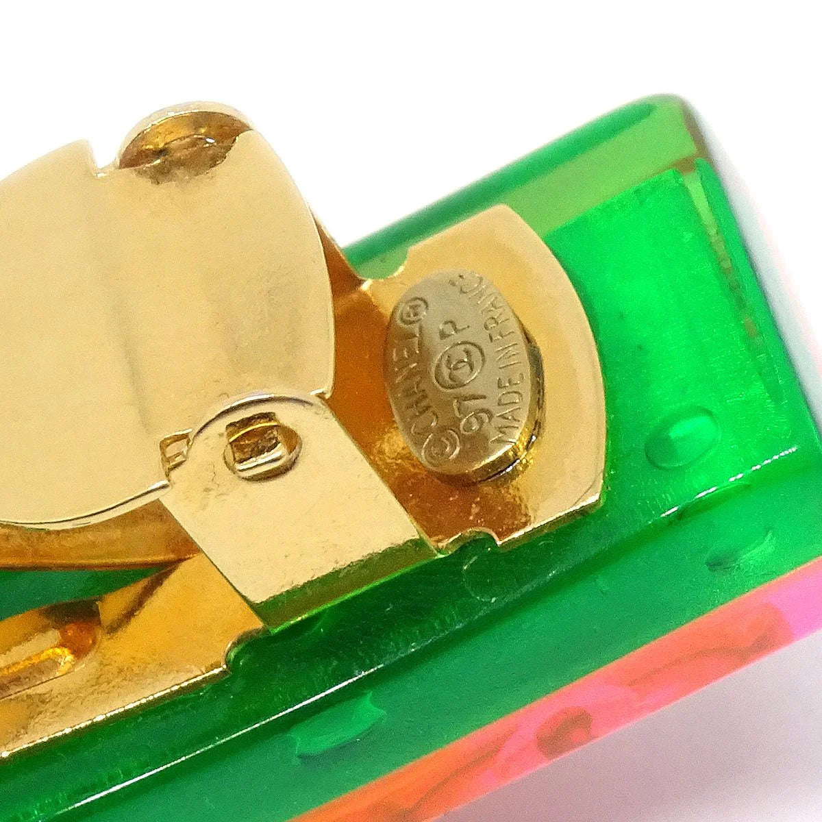 Chanel 1997 Rainbow Lucite Hair Clip Barrette