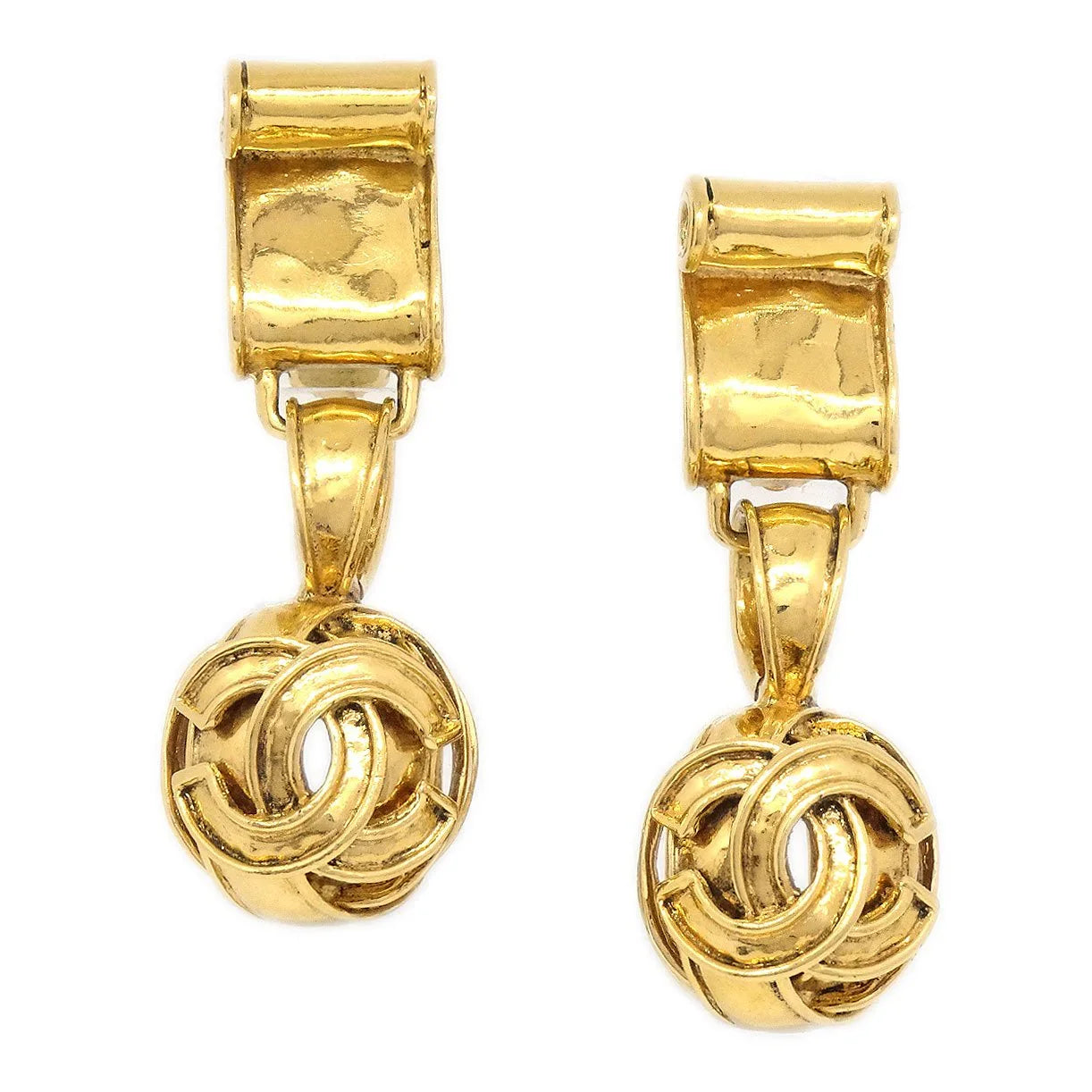 Chanel 1994 Dangling Clip-On Earrings Gold