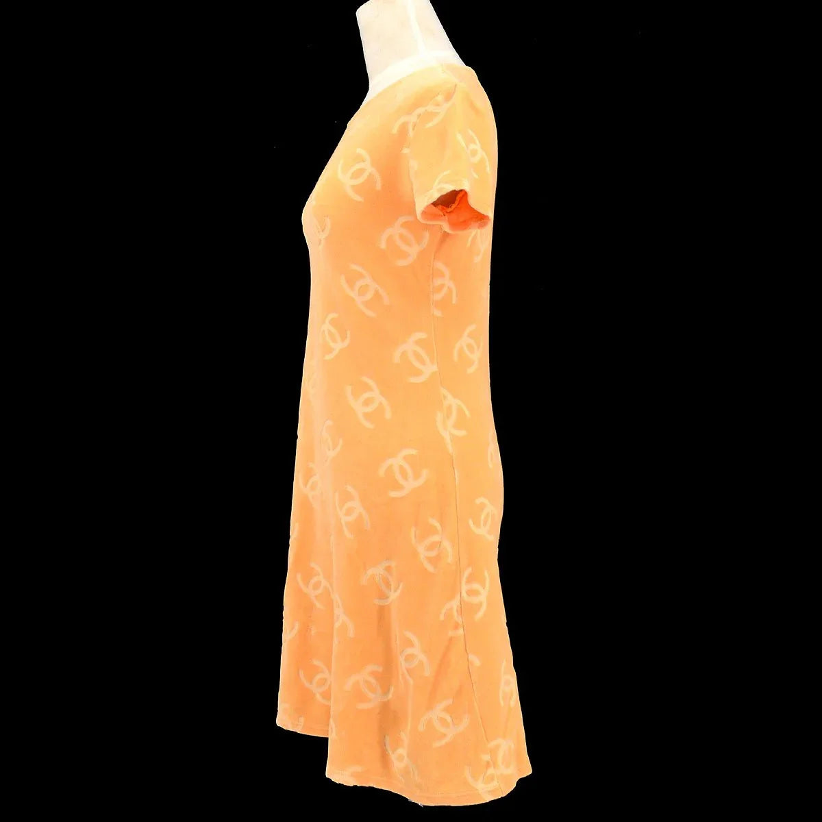 CHANEL 1996 Orange Velvet Dress