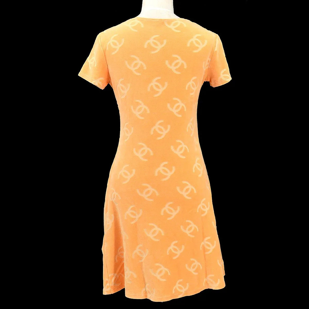 CHANEL 1996 Orange Velvet Dress