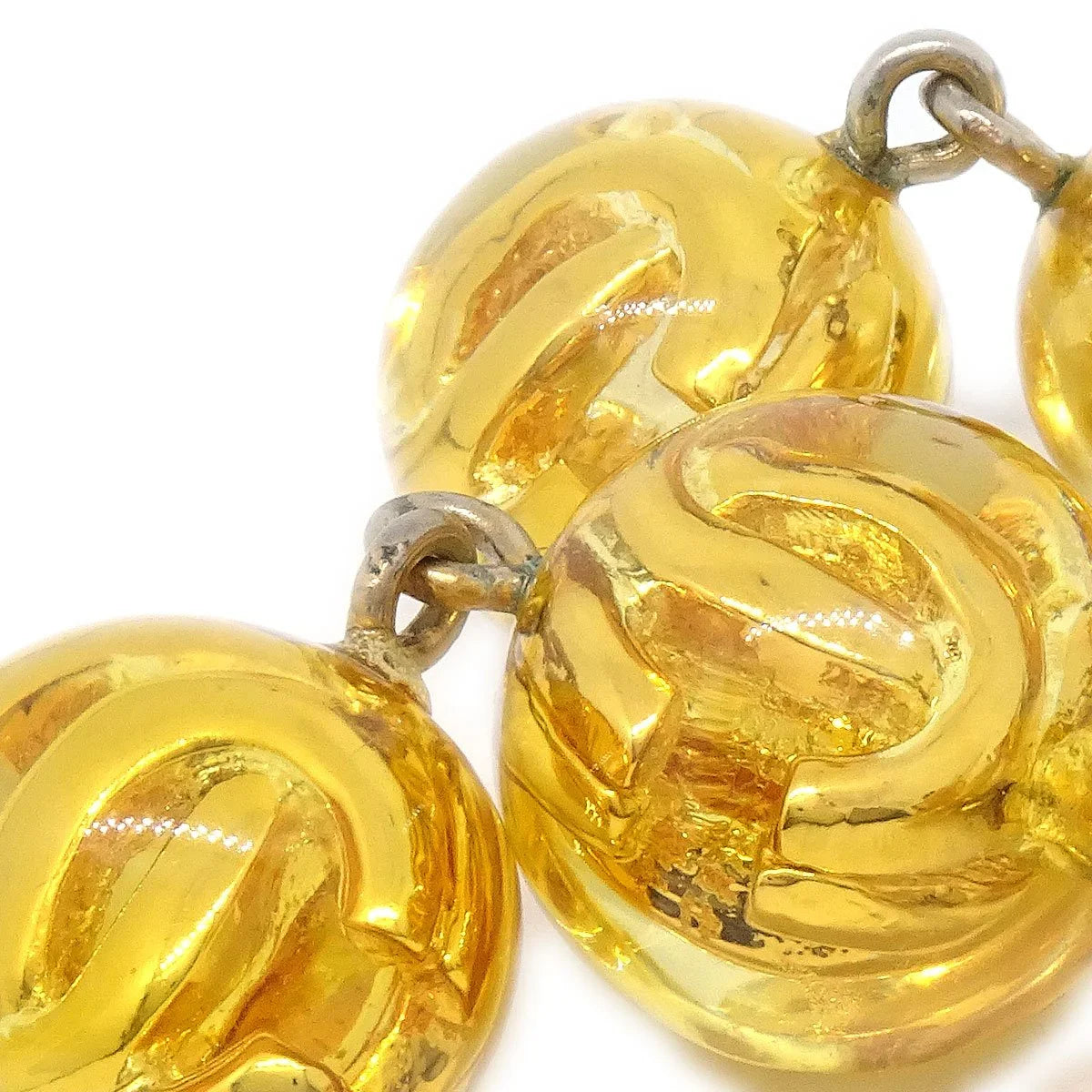 Chanel 1990 Clear Ball Earrings Clip-On