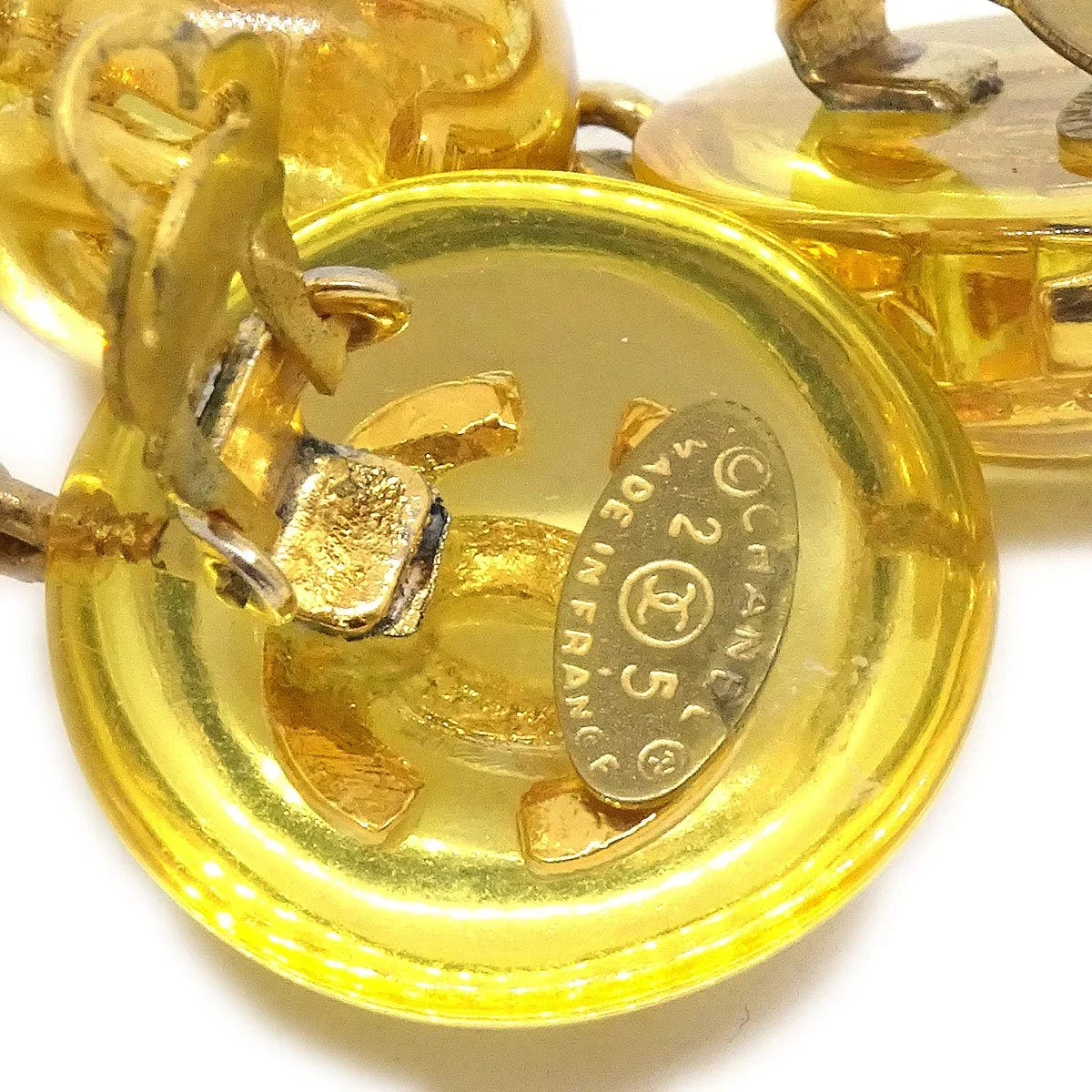 Chanel 1990 Clear Ball Earrings Clip-On
