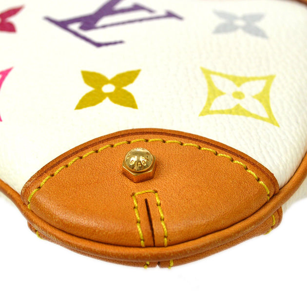 Louis Vuitton White Multicolor Monogram Canvas Pochette Bag