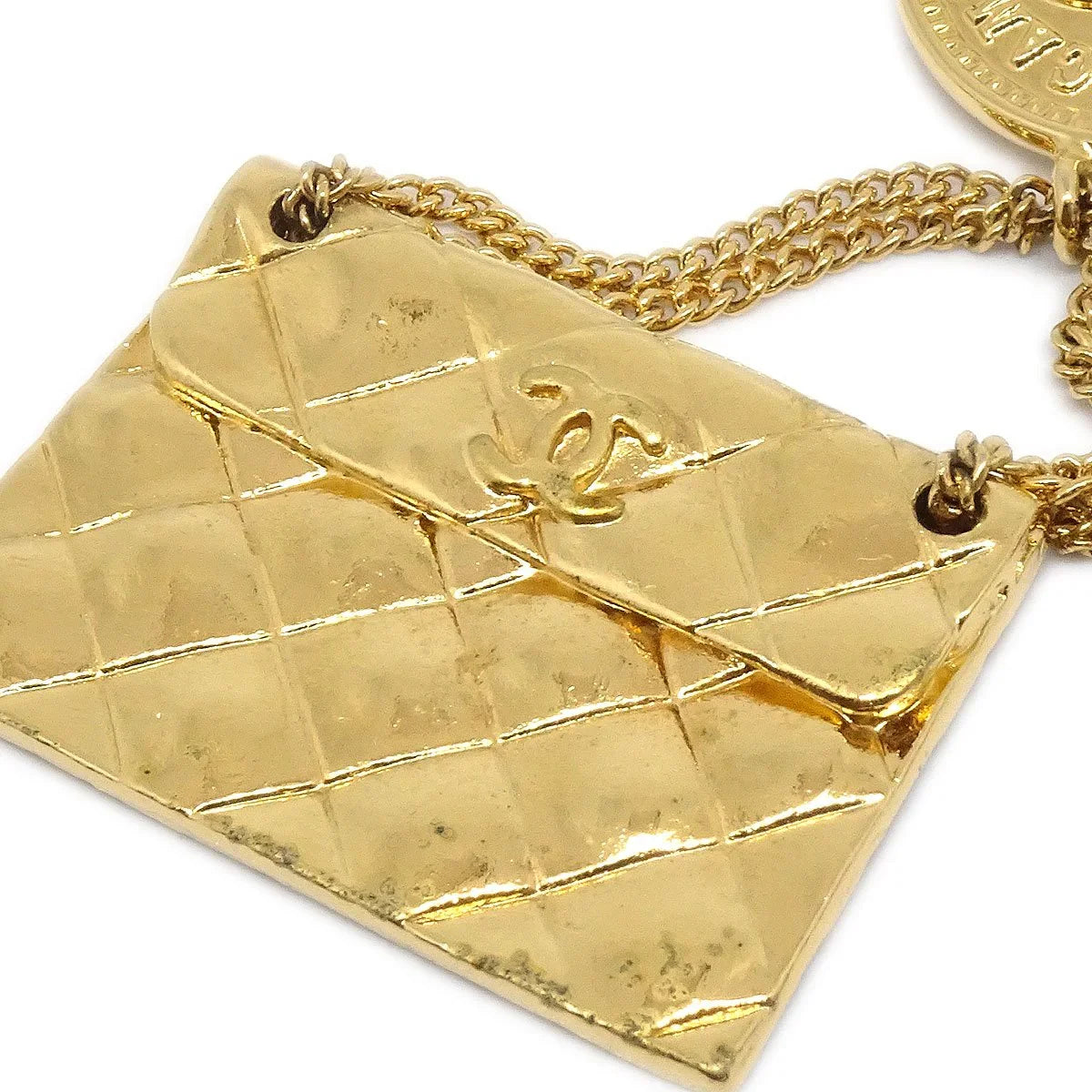 CHANEL 1990 Bag Brooch Gold 25