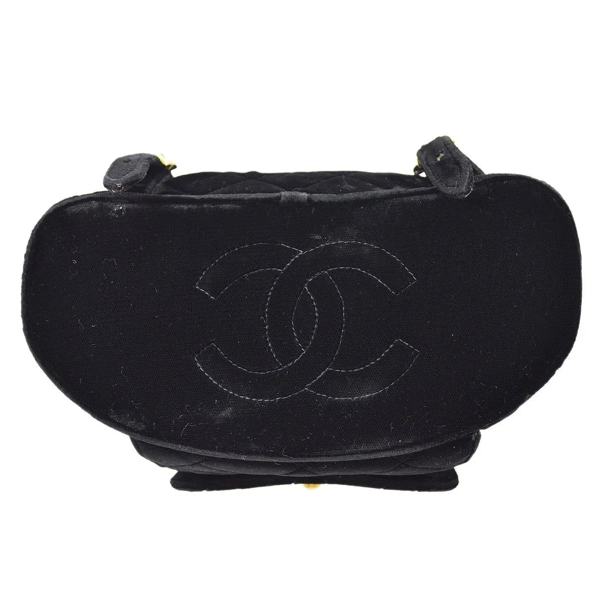CHANEL * 1990s Black Velvet DUMA Backpack Large