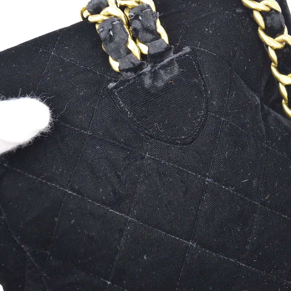 CHANEL * 1990s Black Velvet DUMA Backpack Large