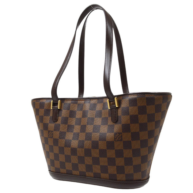 Authentic Louis Vuitton Tote Bag Sac Plat N51140 Brown Damier