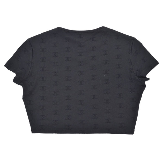 Chanel Spring 1997 CC logo-embroidered cropped T-shirt #42 Chanel Spring 1997 CC logo-embroidered cropped T-shirt #42