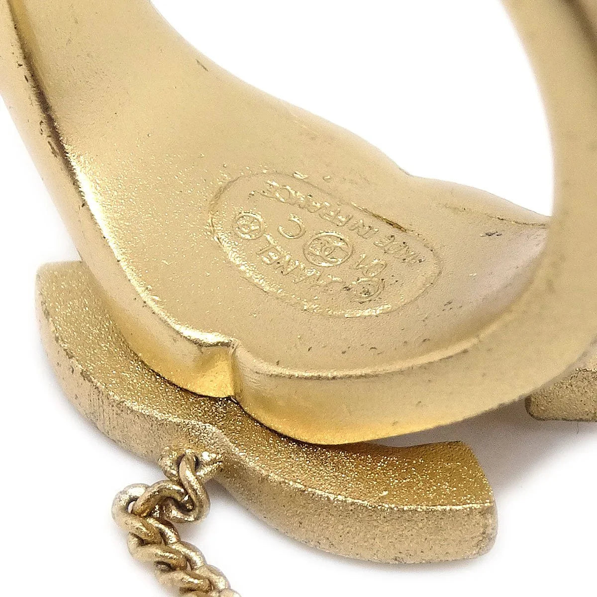 CHANEL 2001 Cruise Crystal & Gold CC Ring #52 and Logo Bangle Set