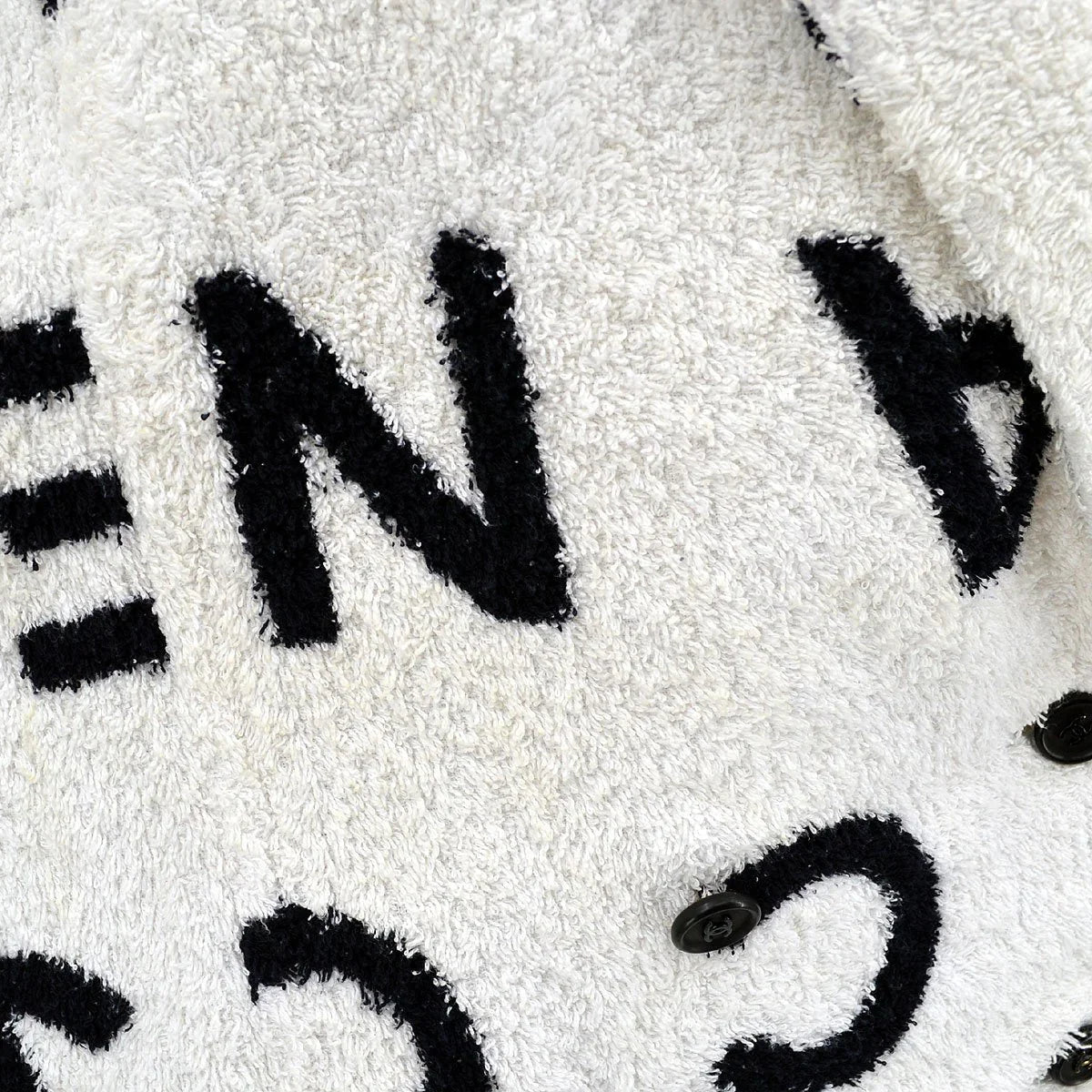 Chanel * Cruise 1993 Terry Cloth Double Breasted Jacket White