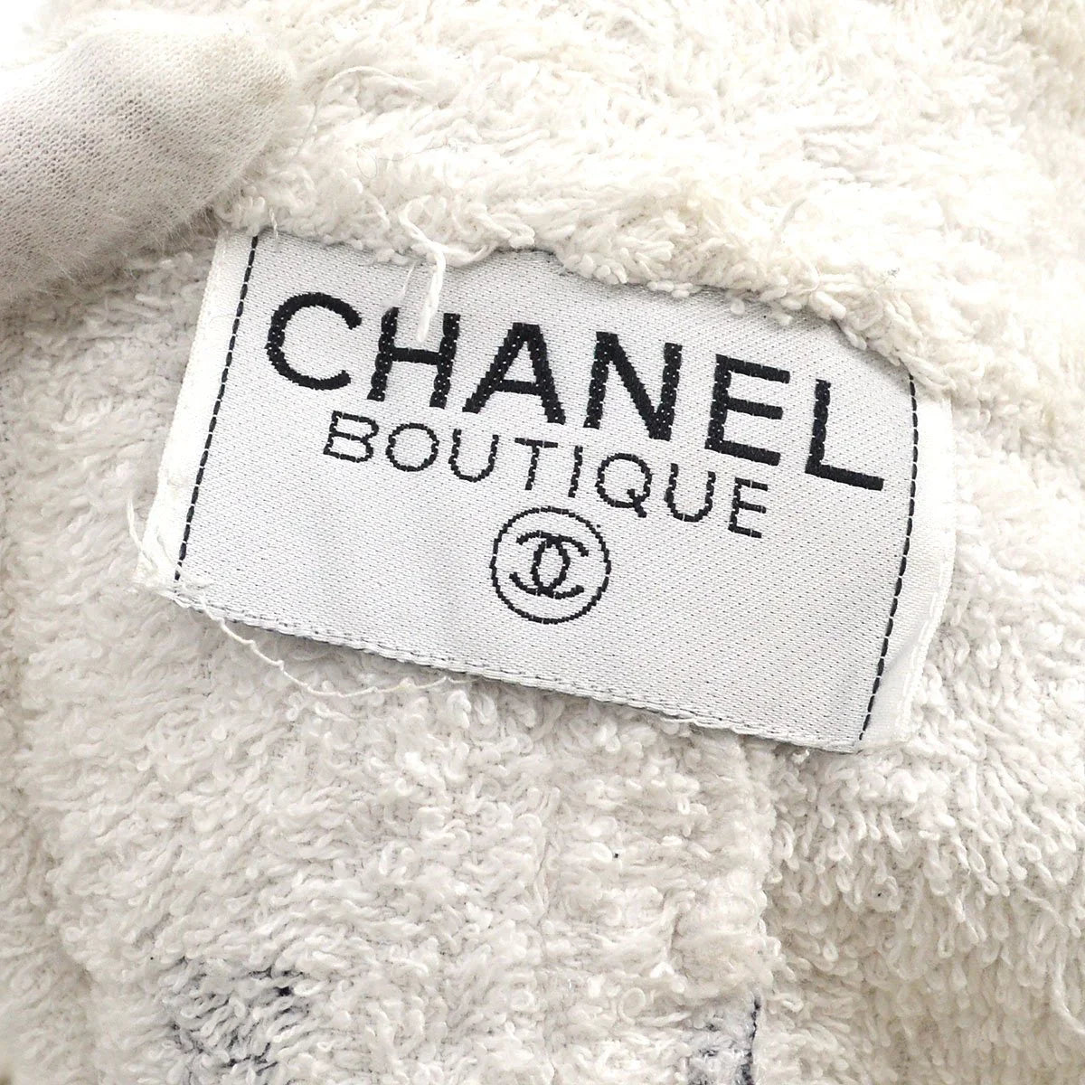 Chanel * Cruise 1993 Terry Cloth Double Breasted Jacket White