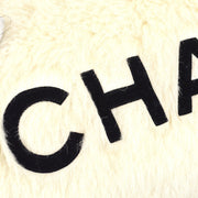 CHANEL 1994 Ivory Faux Fur Logo Arm Warmer Bag