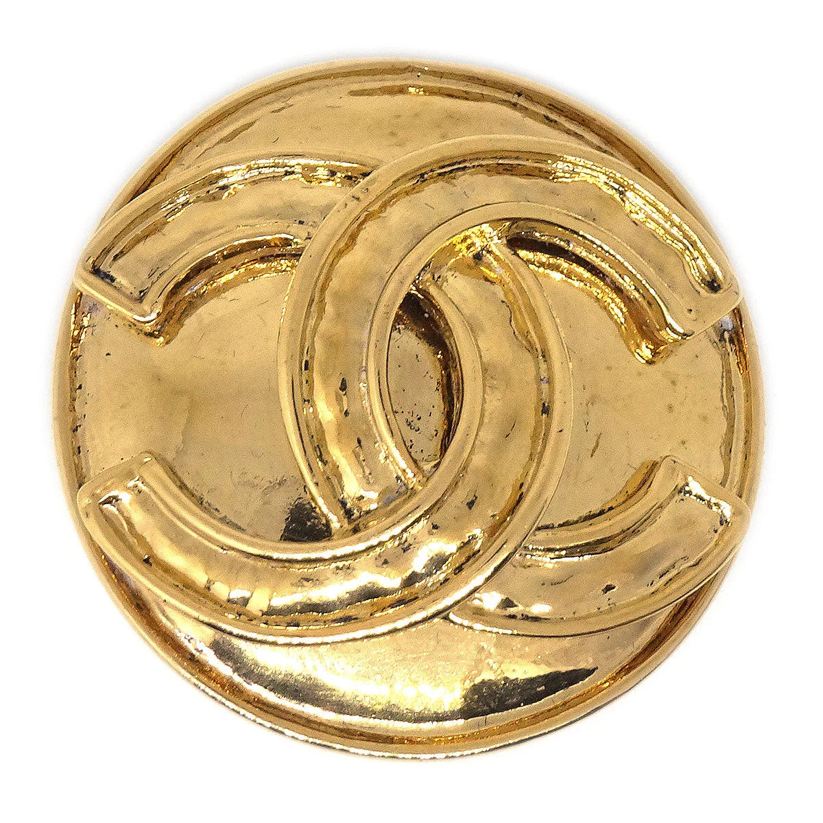 CHANEL Medallion Brooch Pin Gold 94P