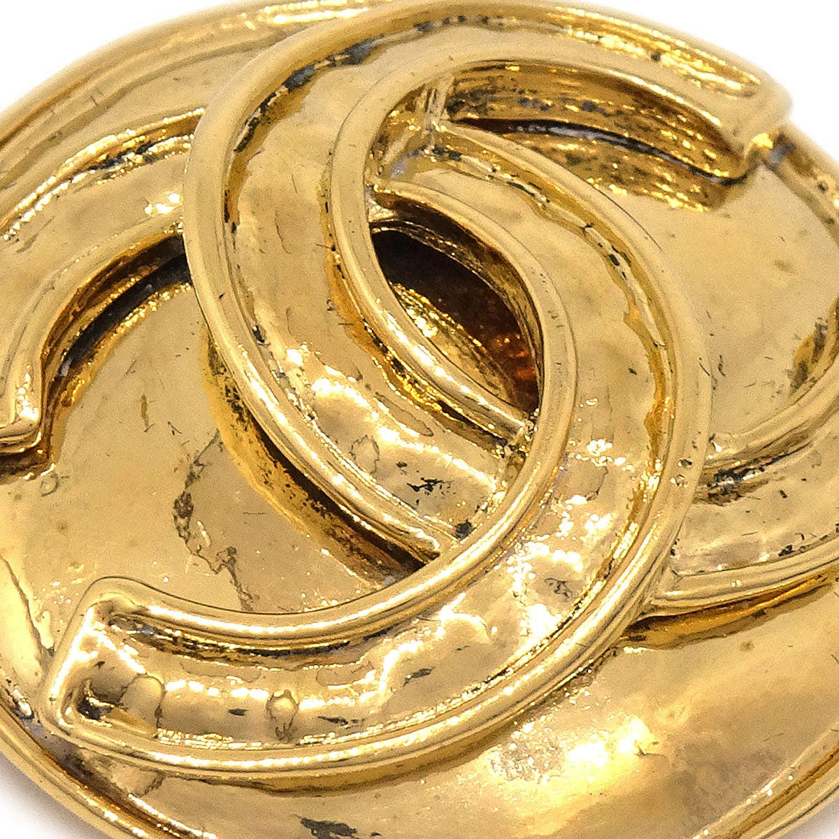 CHANEL Medallion Brooch Pin Gold 94P