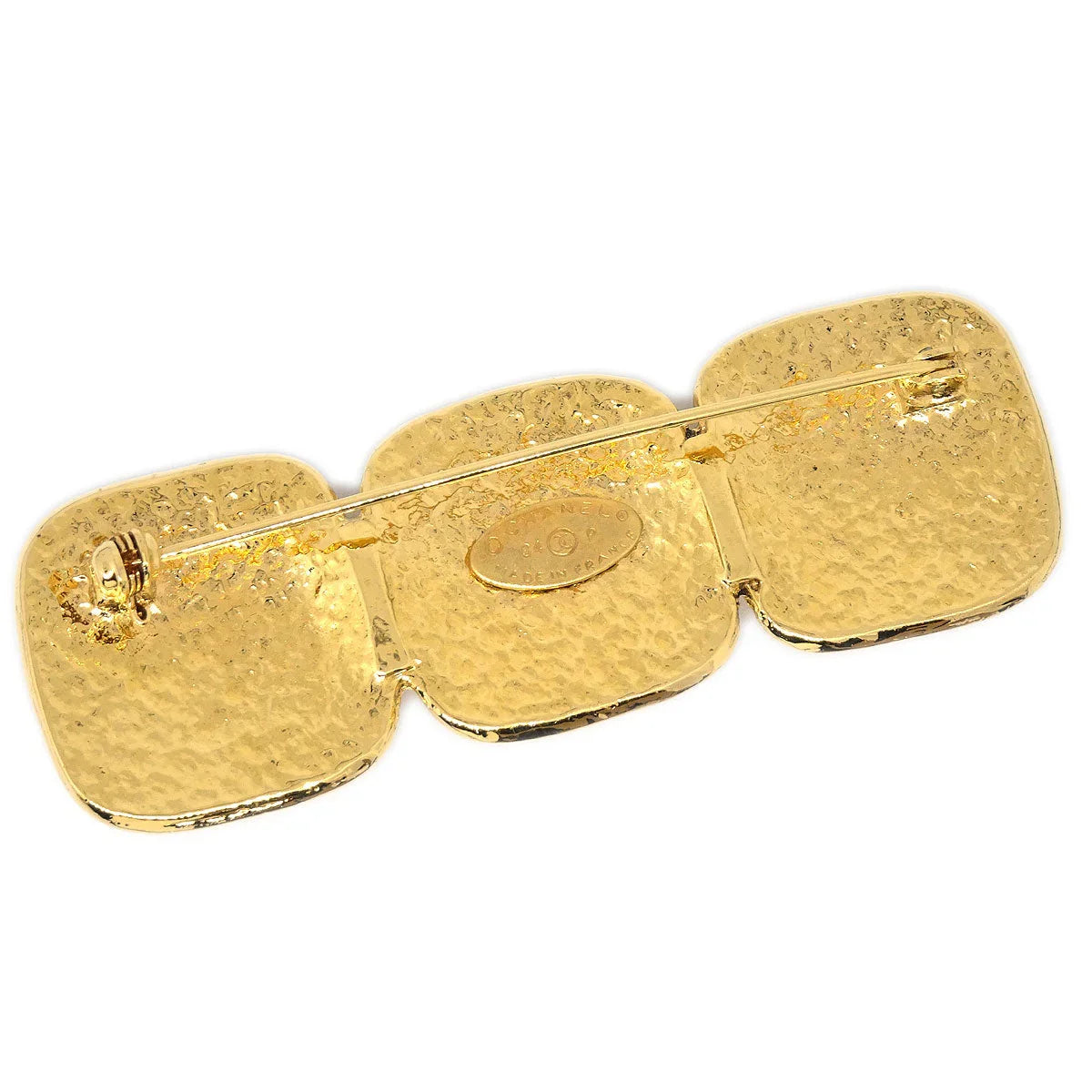 Chanel 1994 Triple CC Logos Brooch Gold