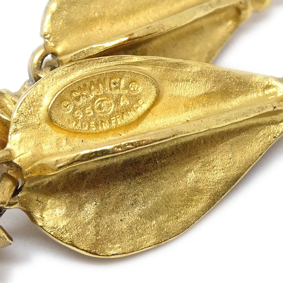 CHANEL 1995 Fretwork Paisley Fringe Brooch Gold 95A