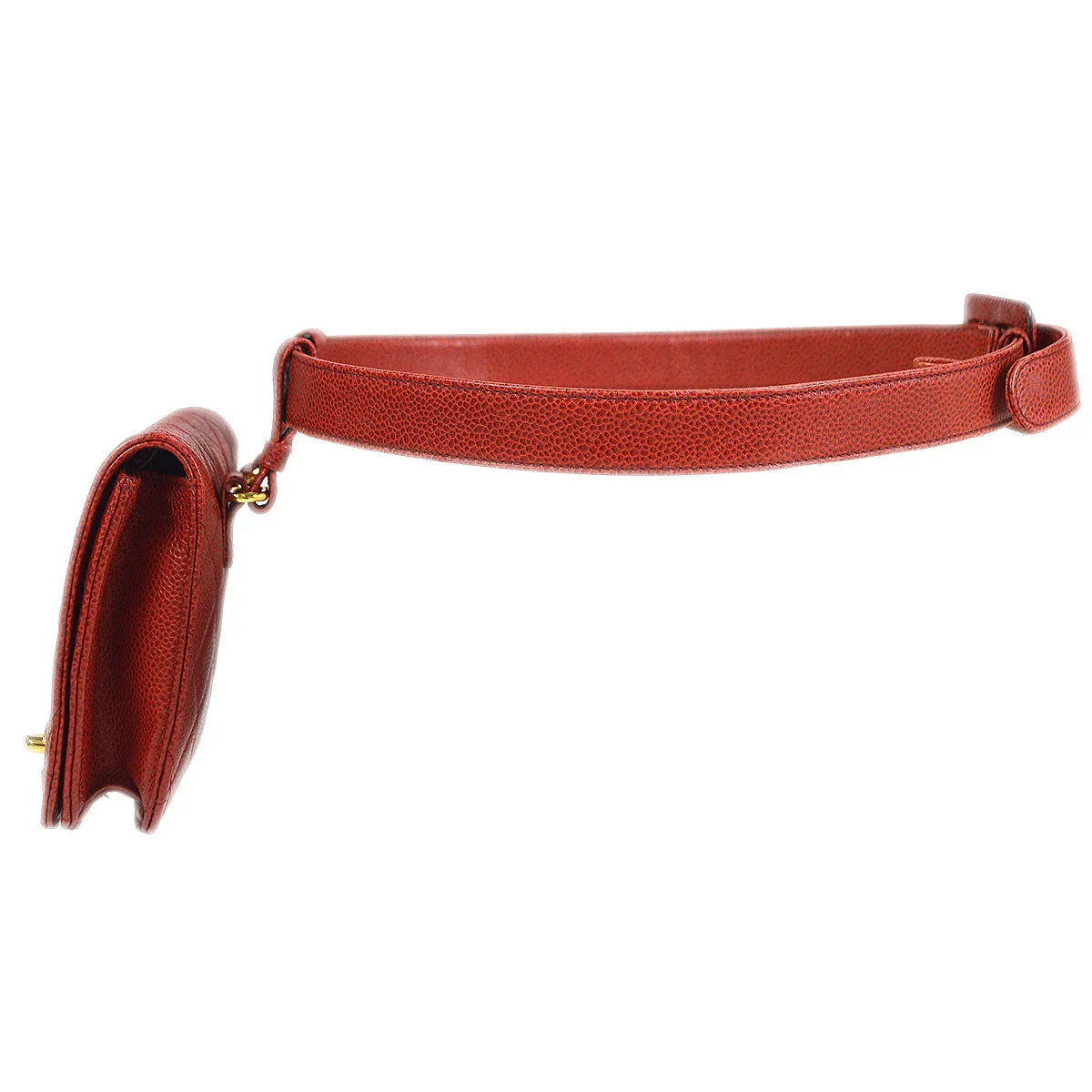 CHANEL 1989-1991 Bum Belt Bag Red Caviar Skin #75