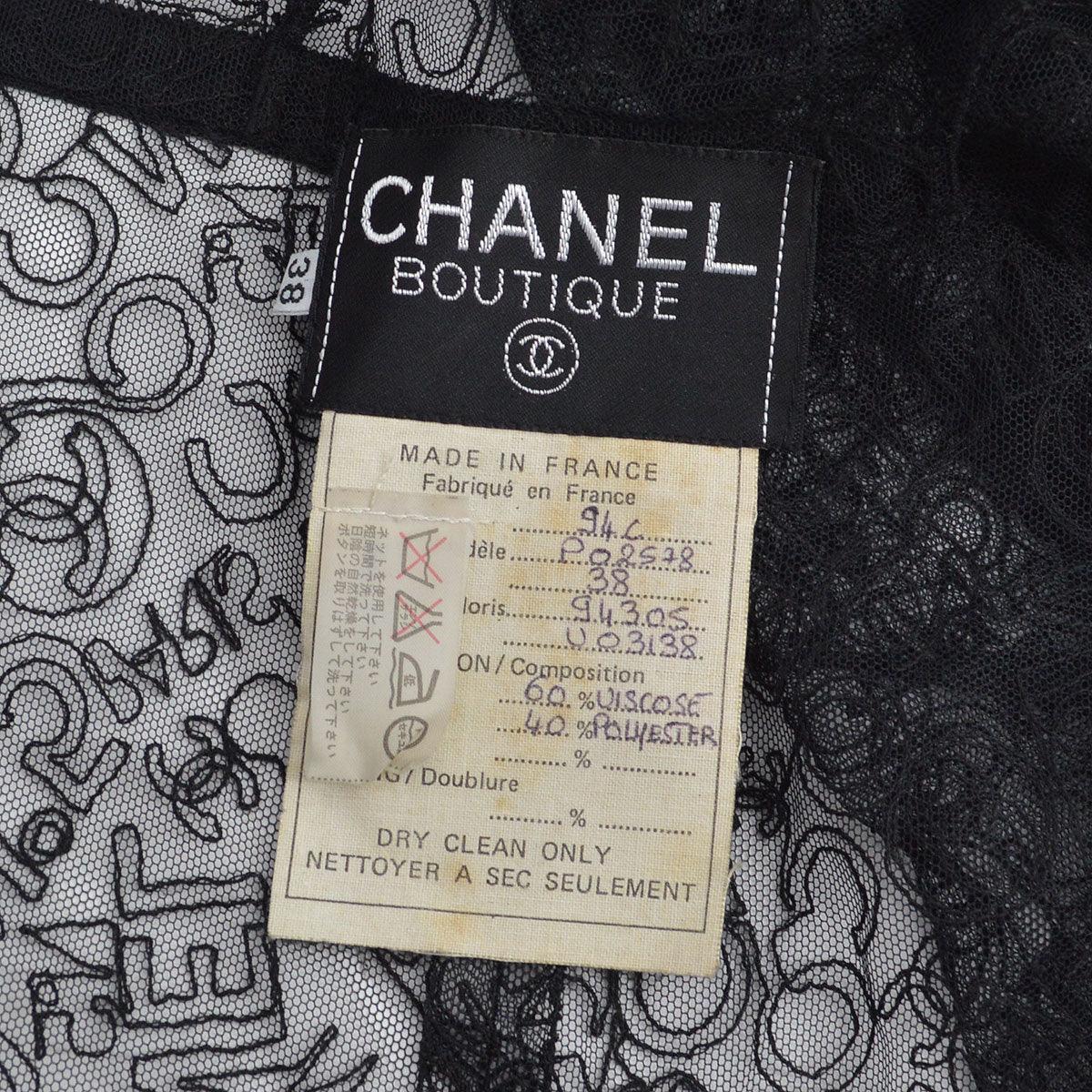Chanel 1994徽标插入蕾丝夹克#38
