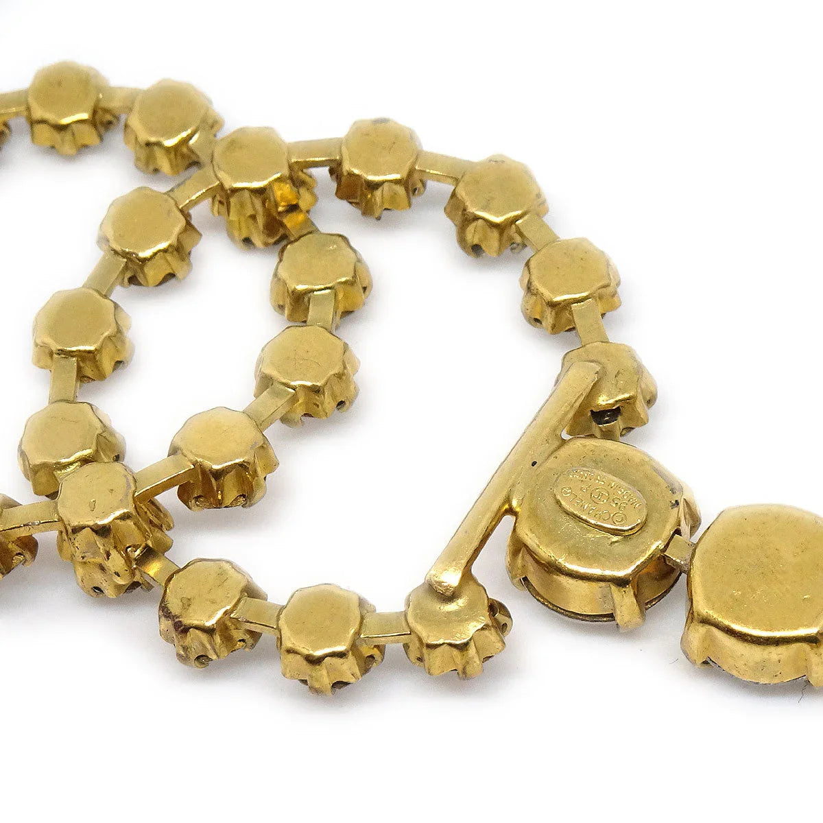 Chanel 1995 Rhinestones CC Gold Chain Belt