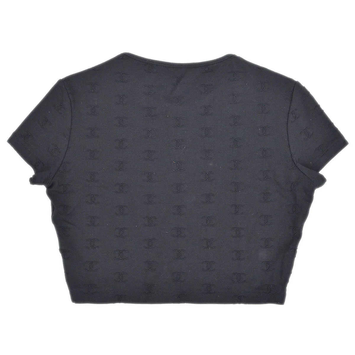 Chanel 1997 Spring CC logo-embroidered cropped T-shirt #40