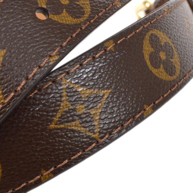 Designer M/L Louis Vuitton Gold Buckle Brown Tan LV Monogram Unisex Belt