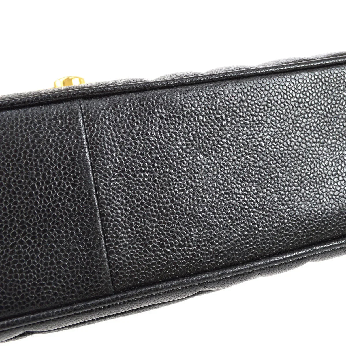 Chanel * 1994-1996 Black Caviar Jumbo Vertical Stith Classic Flap