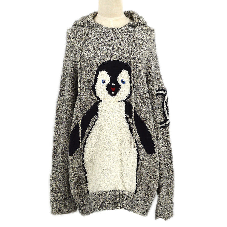 CHANEL 2007 CC penguin-motif knitted hoodie #38