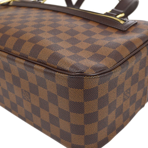 LOUIS VUITTON Jersey Damier Ebene Tote Bag Black