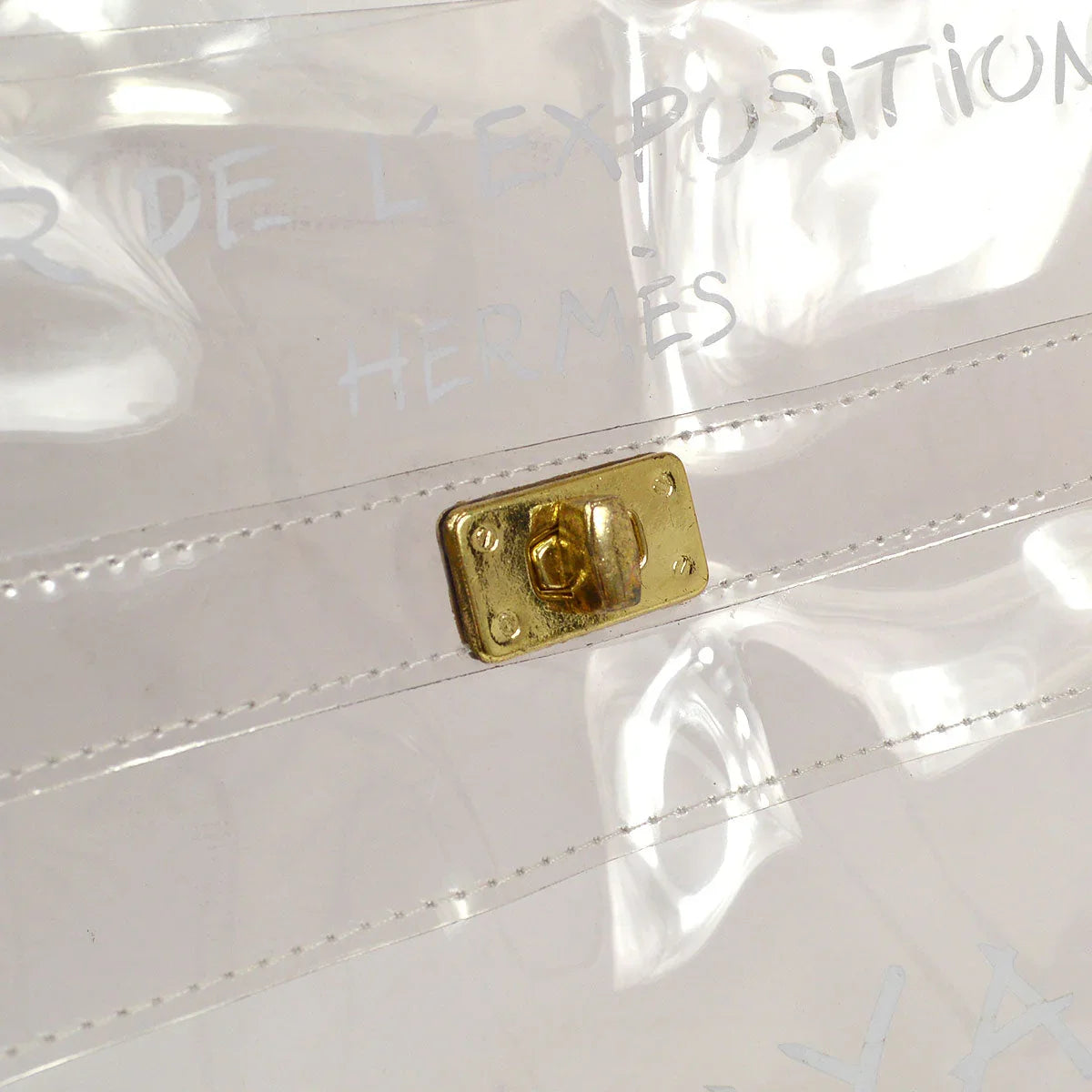 HERMES Vinyl Kelly Beach Hand Bag SOUVENIR DE L'EXPOSITION 1997