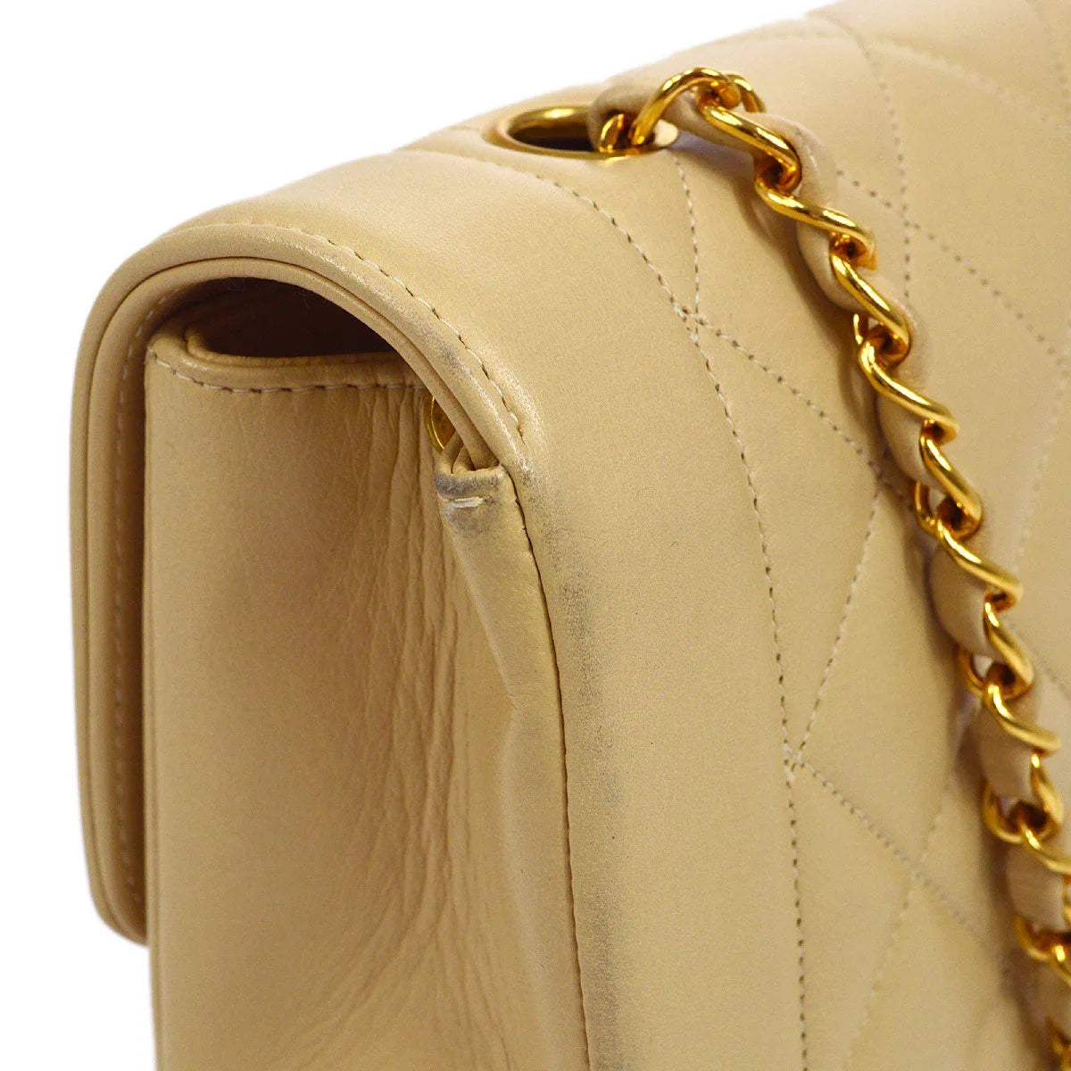 Chanel *1994-1996 Beige Lambskin Diana Small
