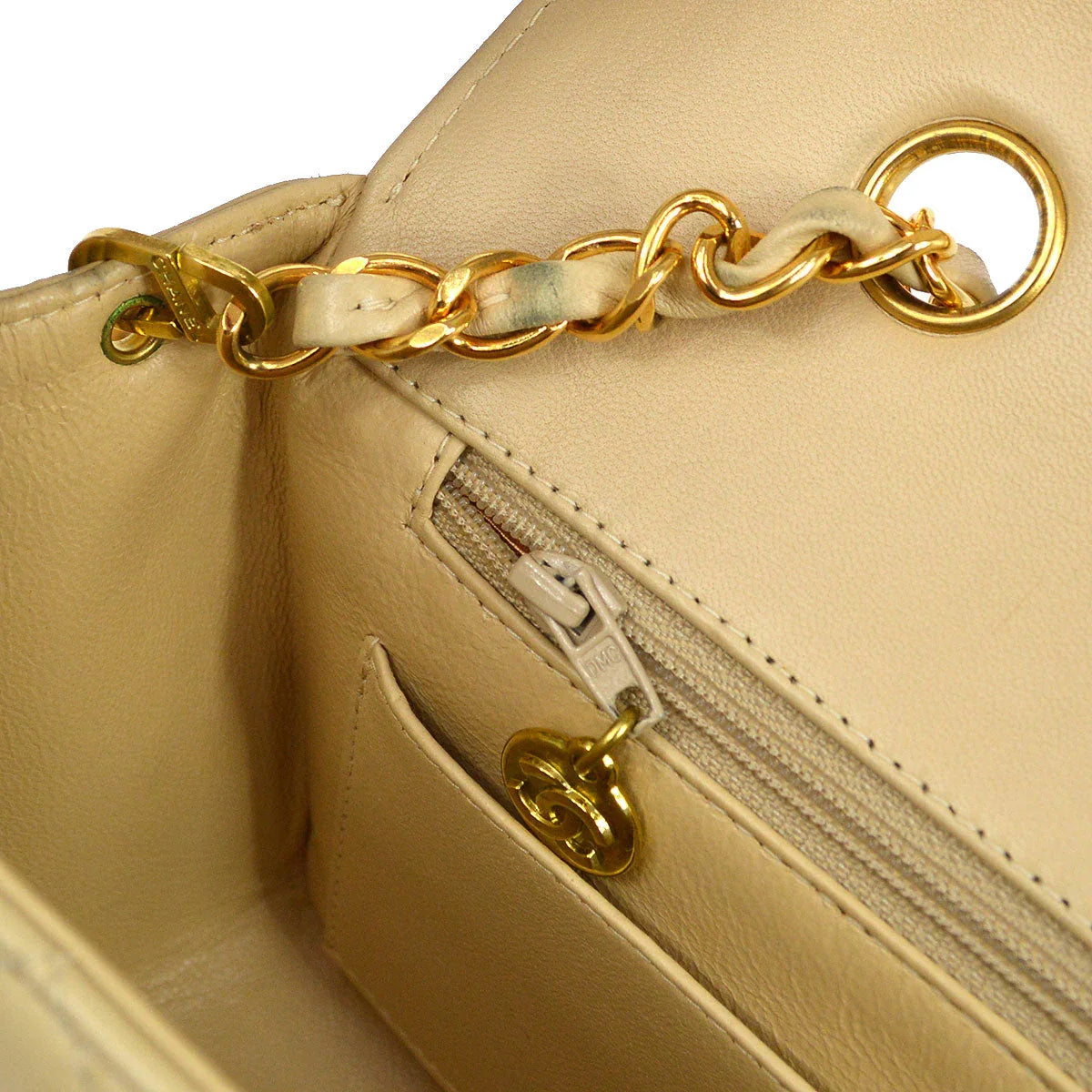 Chanel *1994-1996 Beige Lambskin Diana Small