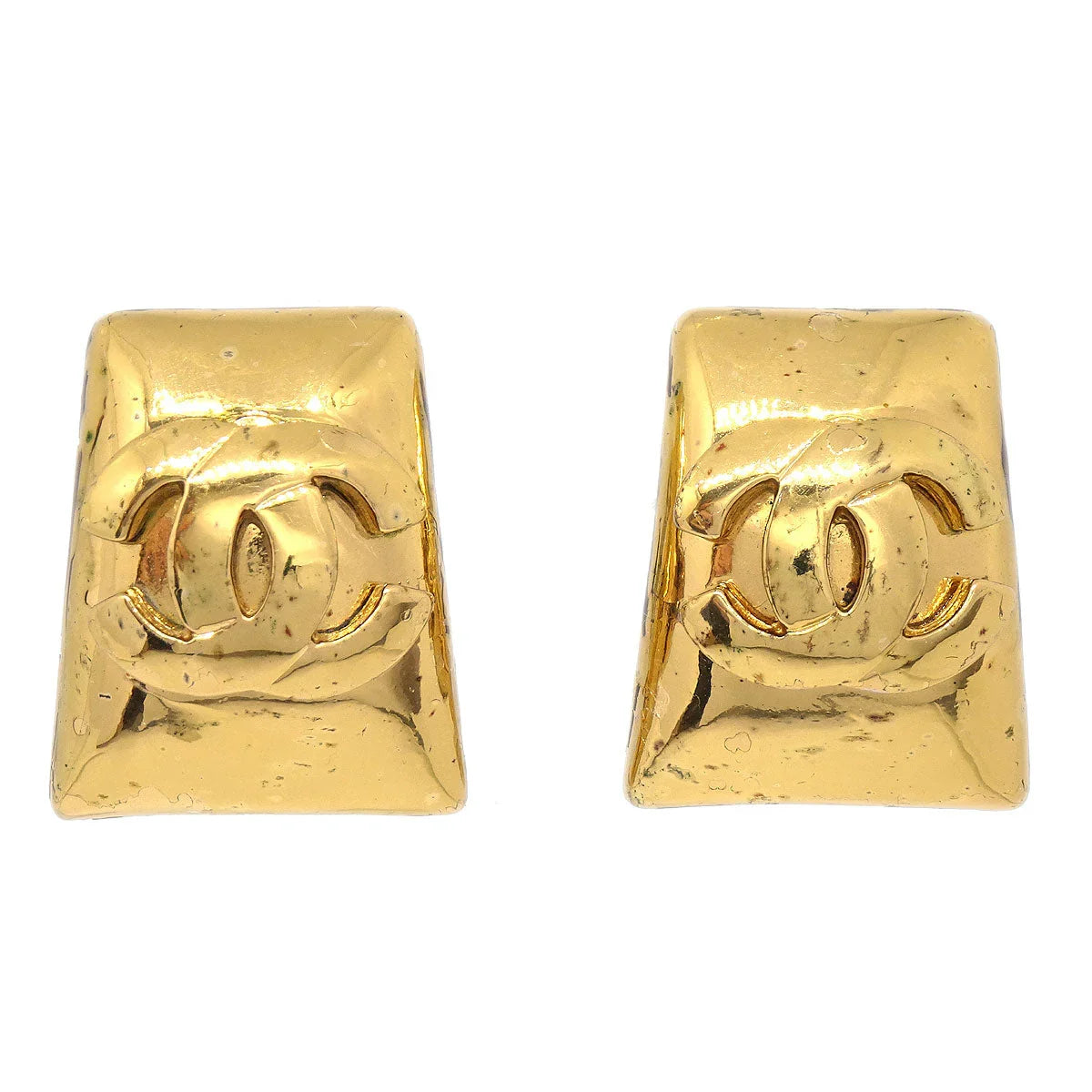 CHANEL 1997 Earrings Clip-On Gold 97P