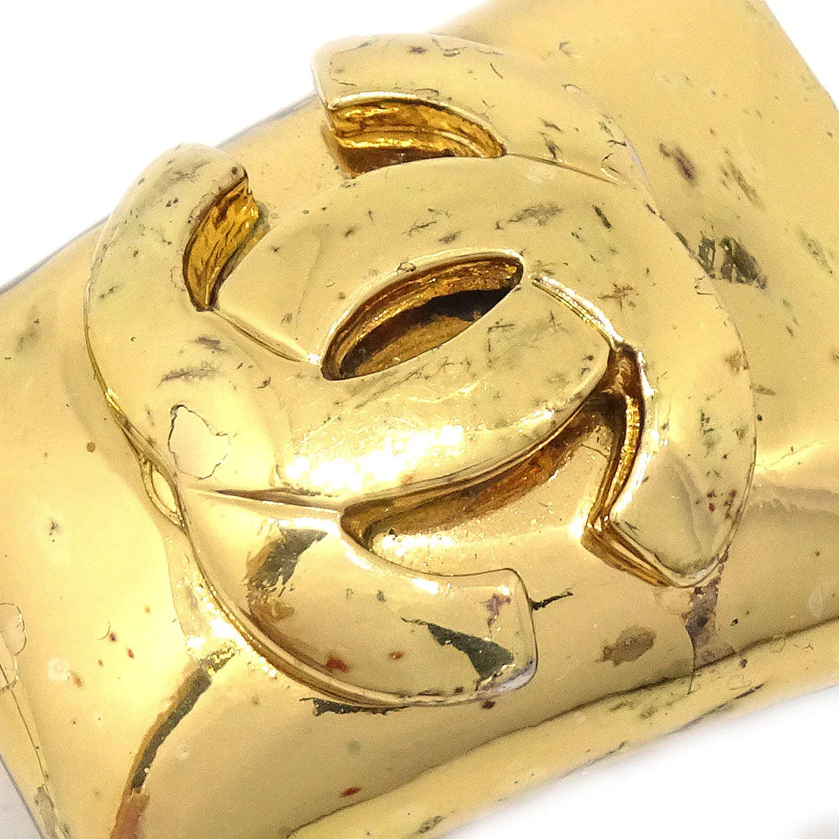 CHANEL 1997 Earrings Clip-On Gold 97P