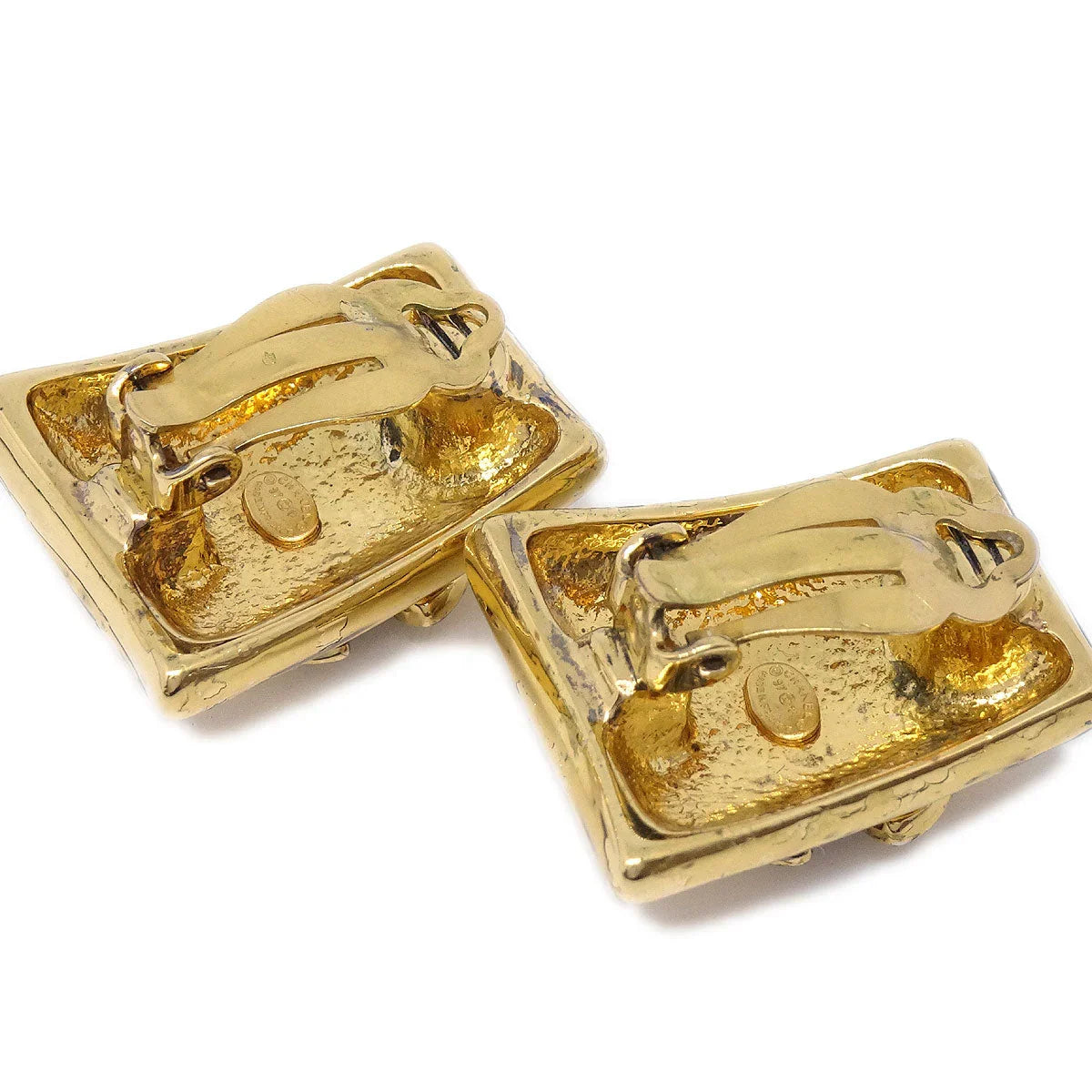 CHANEL 1997 Earrings Clip-On Gold 97P
