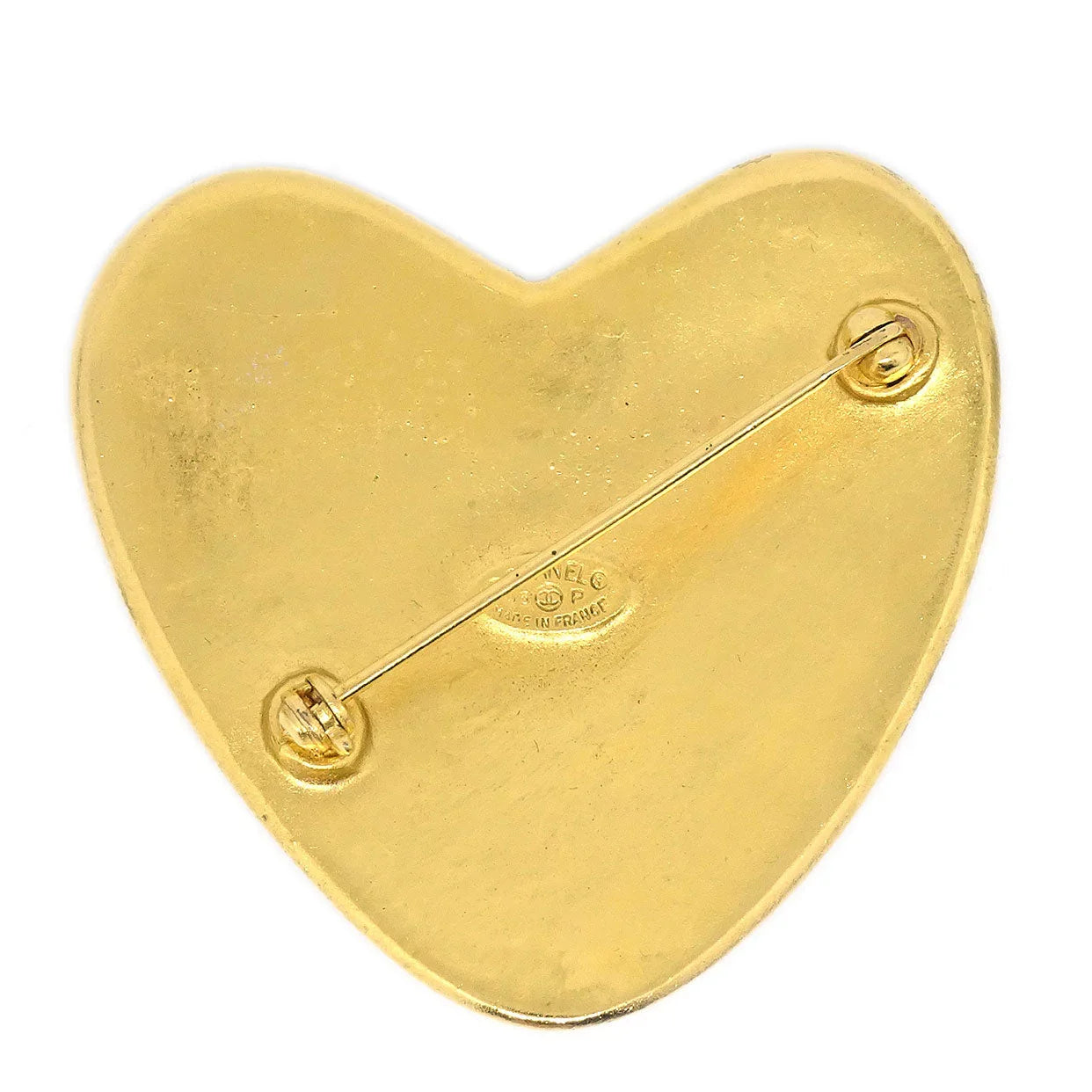 CHANEL 1995 Heart Brooch Pin Gold 95P