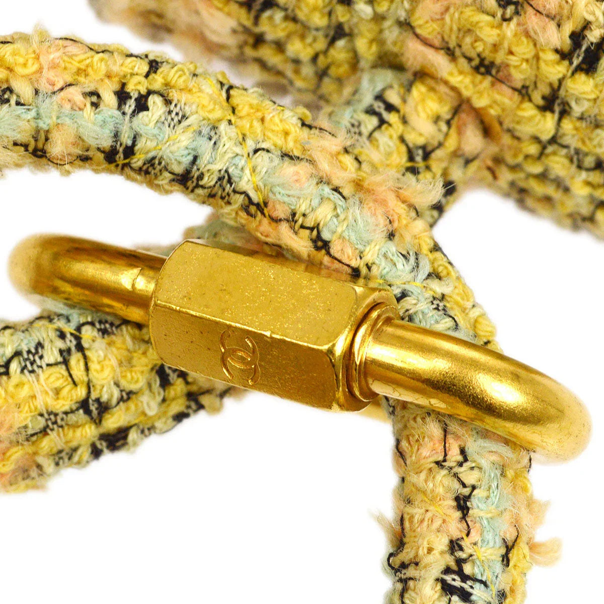 CHANEL 1994 Yellow Tweed Handbag Set