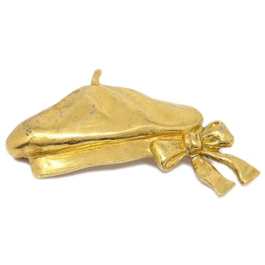 CHANEL Hat Brooch Pin Corsage Gold