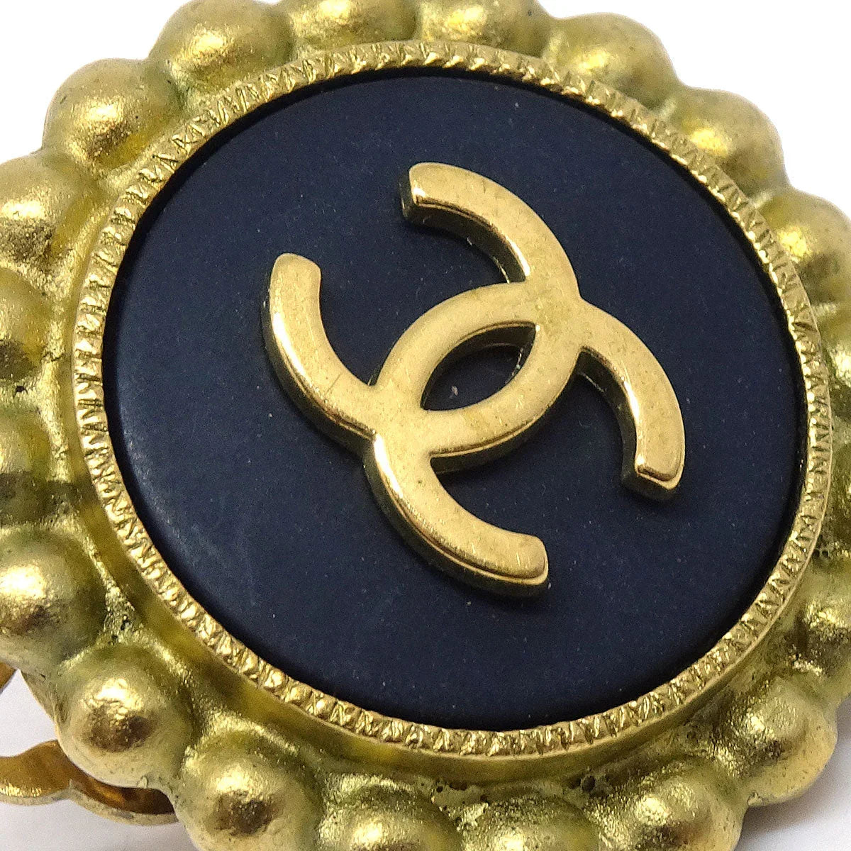Chanel 1995 Black & Gold CC Earrings